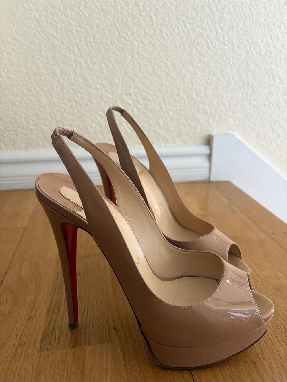 Christian Louboutin Patent Leather Slingback Pumps - Picture 2 of 9
